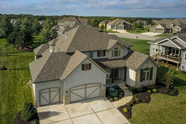 Lago home plan front aerial - 2