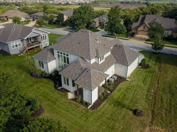 Lago home plan front aerial - 4