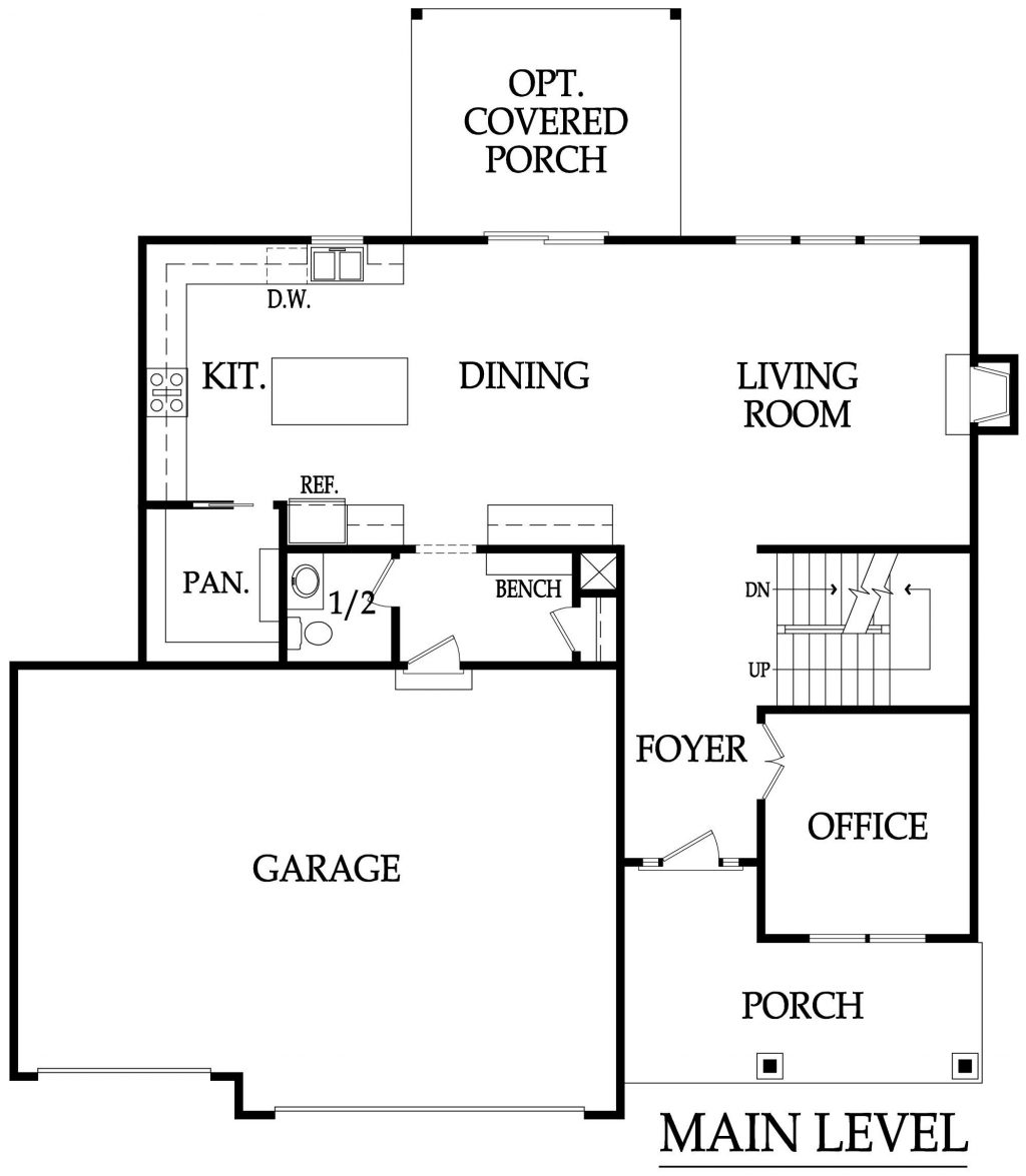 Milano home plan - Main Floor Rendering