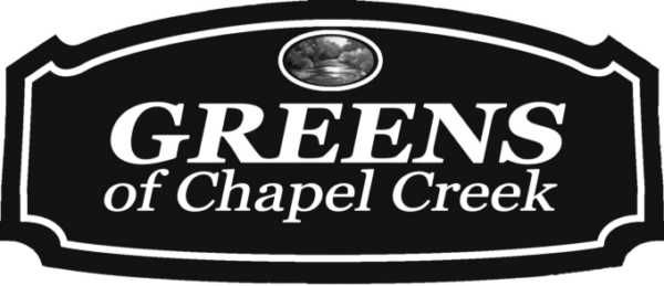 Logo for the Greens of Chapel Creek community.