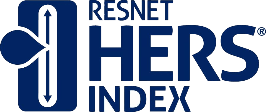 RESNET HERS Index certification logo representing energy-efficient home construction and home energy performance ratings