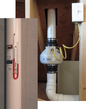 Radon Mitigation System Installed In A Home To Help Reduce Indoor Radon Levels