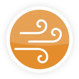 Duct cleaning icon representing cleaner HVAC ducts and improved indoor air quality