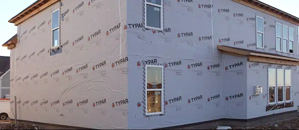 House Wrap Installed On A Comerio Homes Custom Home Before Exterior Siding Installation