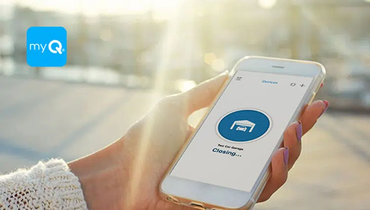 MyQ Smart Garage Technology Shown On A Smartphone For Convenient Remote Garage Door Control.