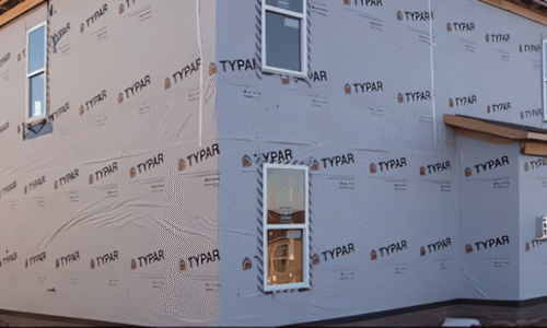 House Wrap Installed On A Comerio Homes Custom Home Before Exterior Siding Installation