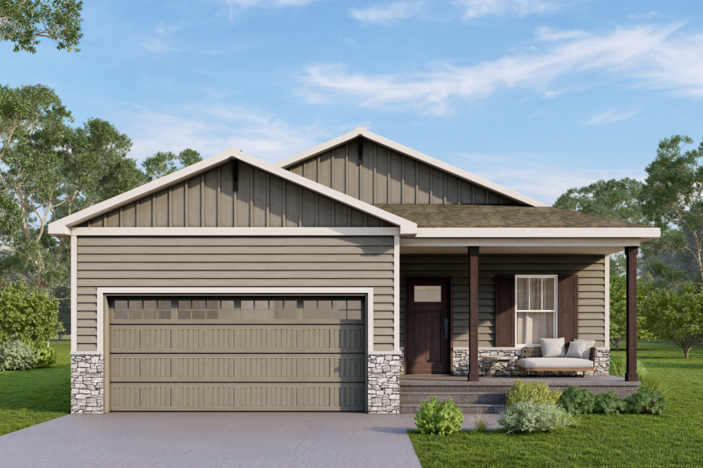 3D Rendering Of The Acacia Elevation B Exterior By Comerio Homes