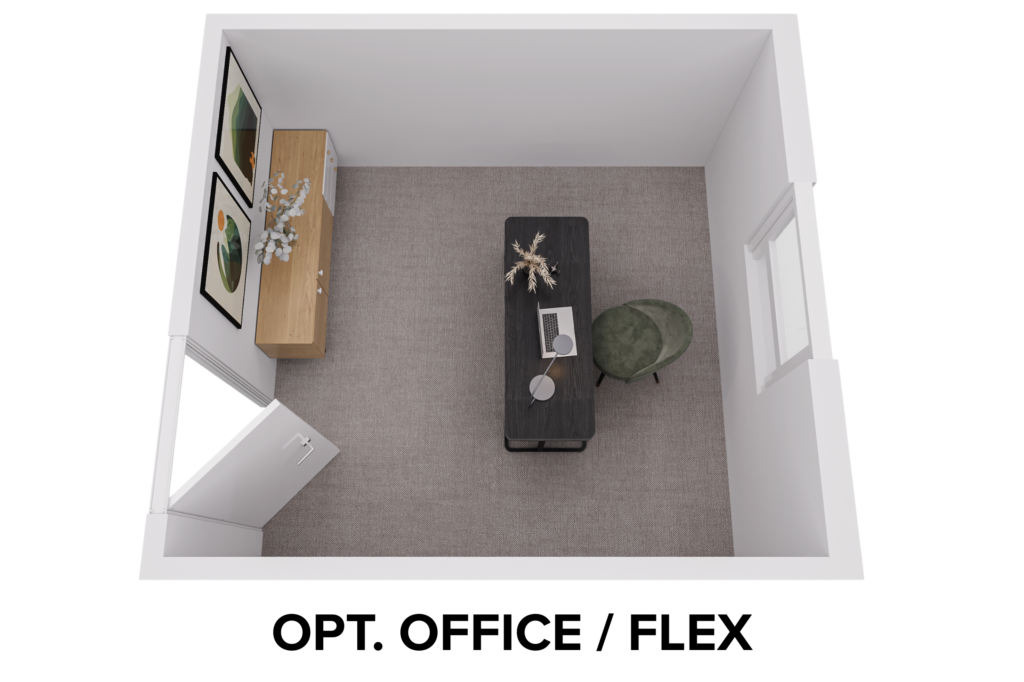 Acacia Main Floor 3D Furnished Layout With Office Flex Option By Comerio Homes