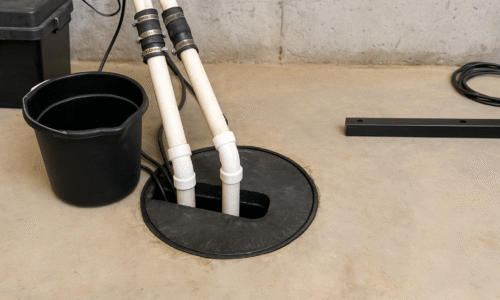 Sealed Sump Pump System Installed In A Comerio Homes Basement For Moisture Protection