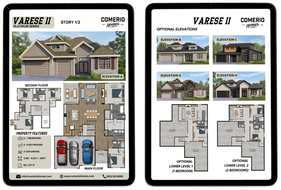 Comparing custom home floor plan options when choosing a builder with Comerio Homes