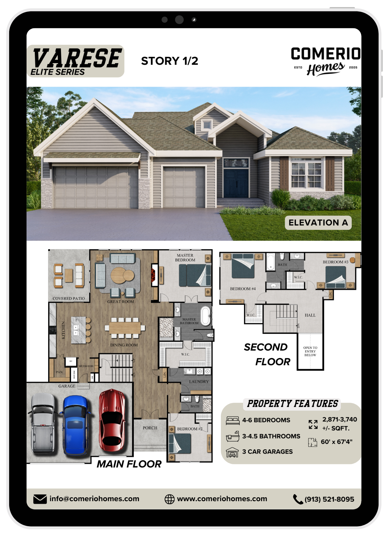 Floor plan layout of the Varese plan showing room configuration and layout