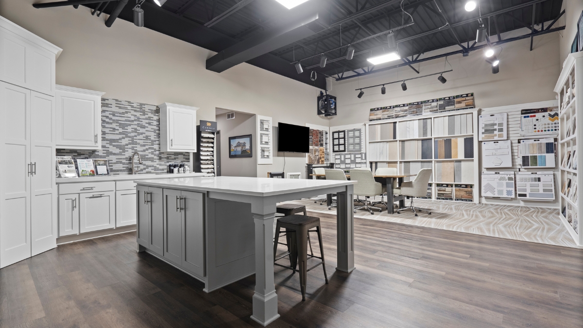 Interior view of the Comerio Homes design center where buyers make home selections Interior view of the Comerio Homes design center where buyers make home selections
