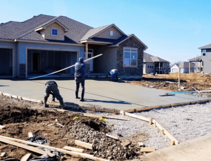 Pouring A Concrete Foundation For A New Construction Home As Part Of The Base Building Process With Comerio Homes