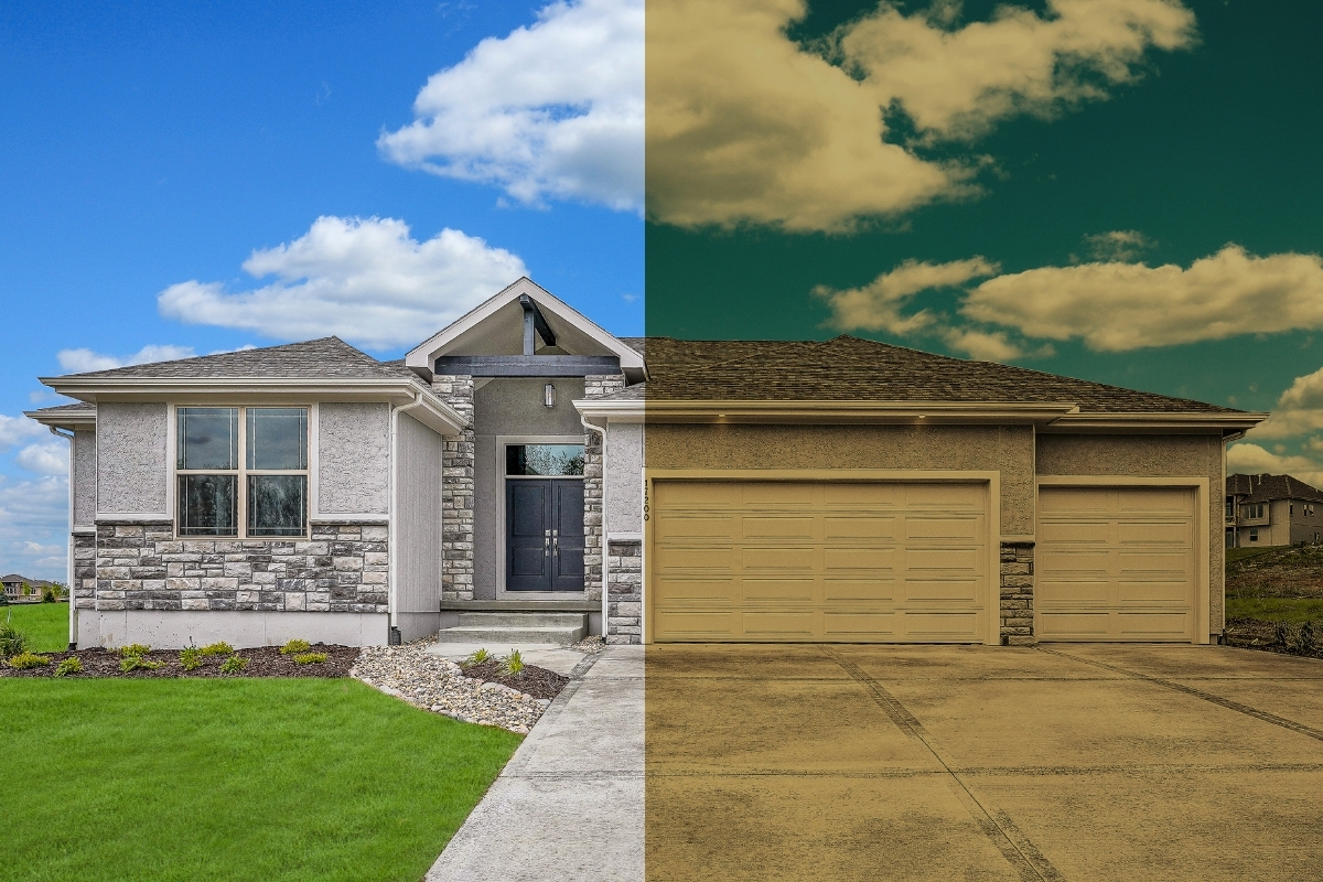 Before And After View Of A Home Built By A Home Builder In Kansas City