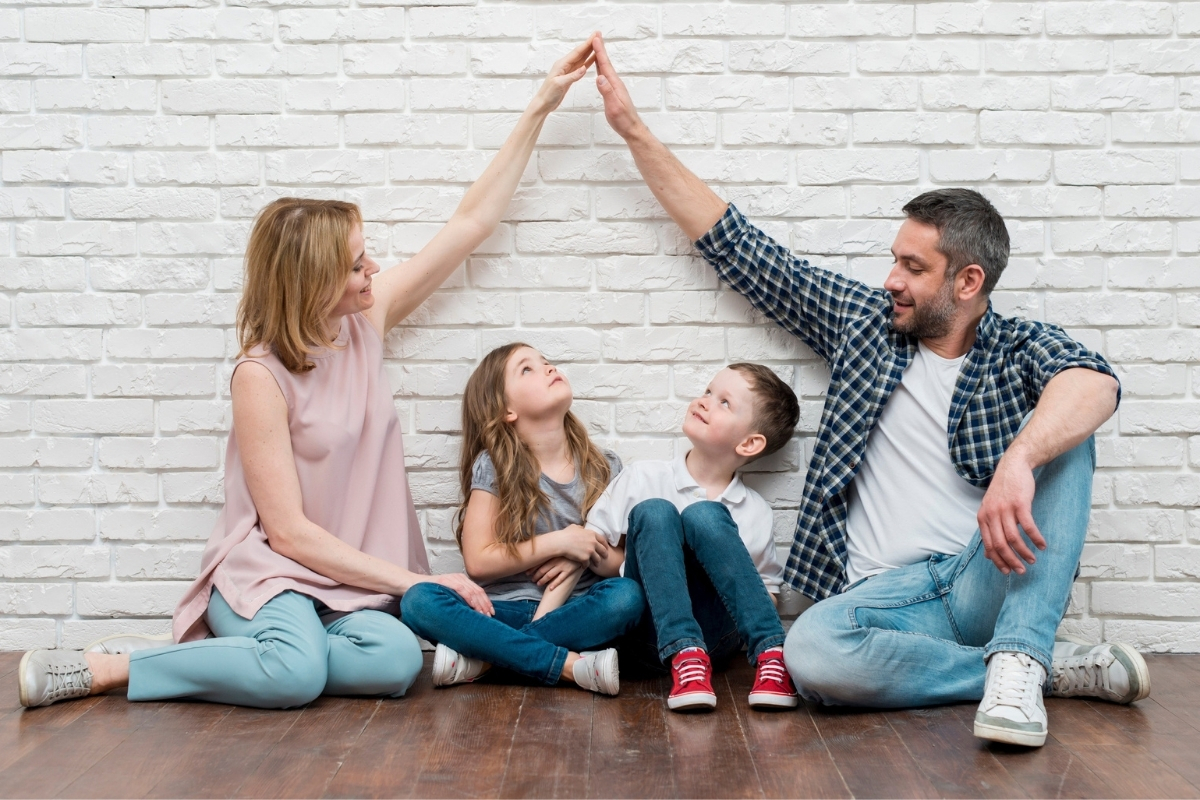 Family At Home In A Residence Built By A Home Builder In Kansas City