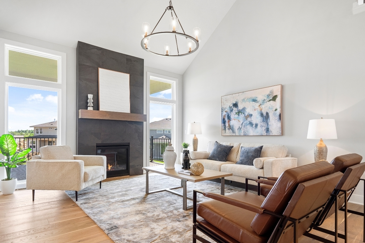 Living Room Inside A Home Built By Johnson County Home Builders