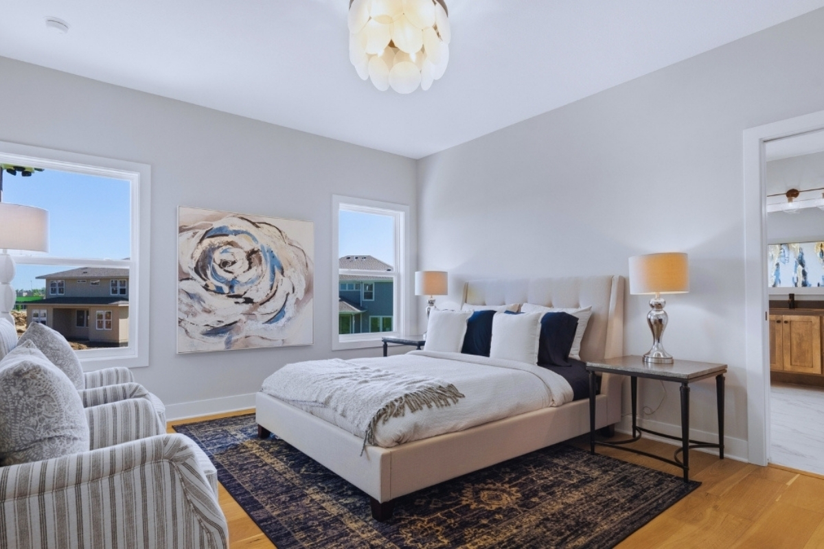 Primary Bedroom Inside A Home Built By KC Home Builders
