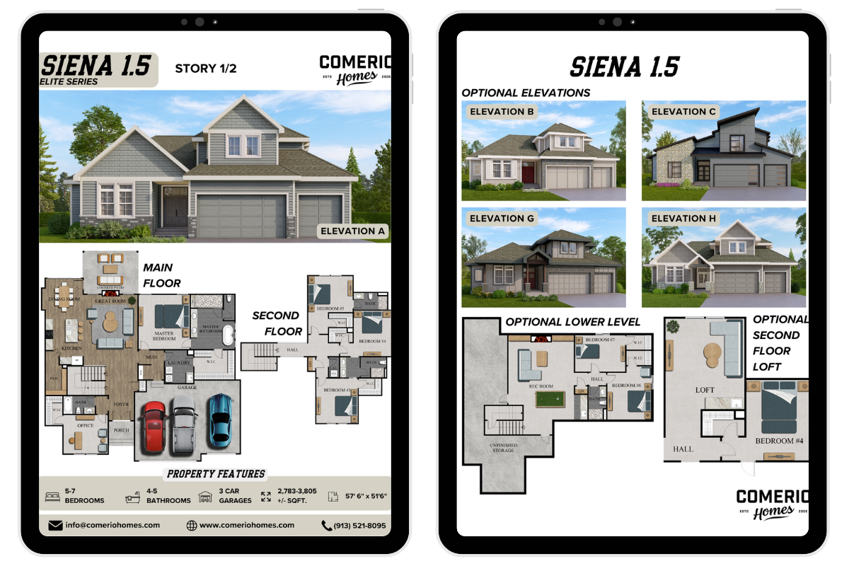 Floor plan options for homes built by Lenexa home builders