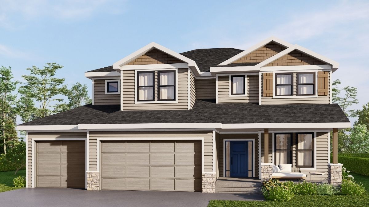 Milano two-story home exterior by Comerio Homes